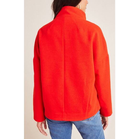 Anthropologie Sascha Asymmetrical Jacket Bright Red Size Medium - Picture 3 of 13